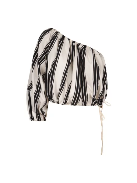 Bluzka Philosophy Di Lorenzo Serafini na jednym ramieniu beżowa