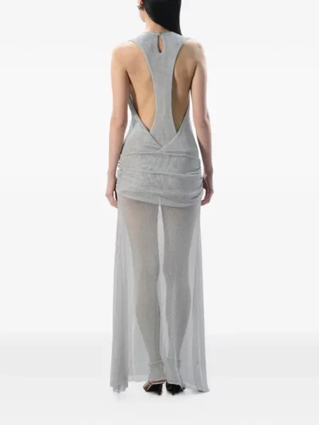 Rochie maxi Manuri cu volane gri