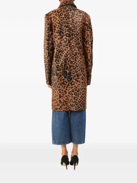Palton Toteme cu imagine cu model leopard maro