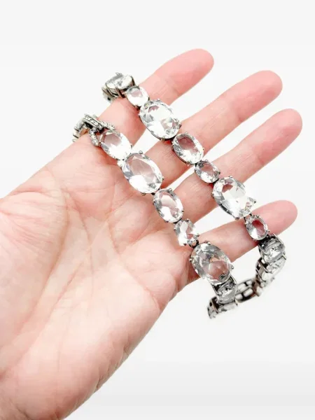 Vėrinys Jennifer Gibson Jewellery su kristalais sidabrinė