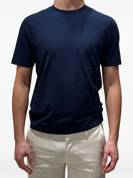 Tricou Filippo De Laurentiis cu decolteu rotund scurt albastru