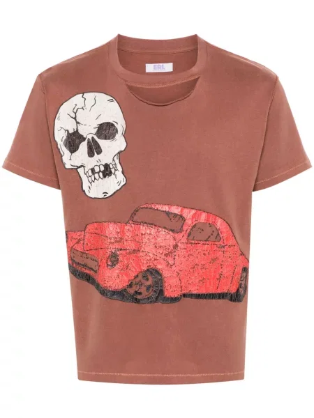 Majica Erl s printom smeđa