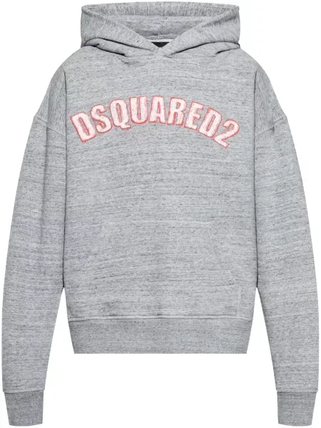 Hanorac cu glugă Dsquared2 cu broderie gri