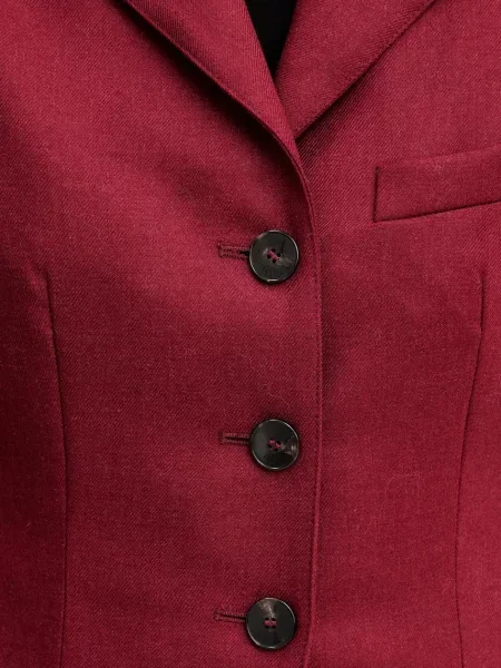 Вовняний піджак Marella однобортний візерунок бордовий