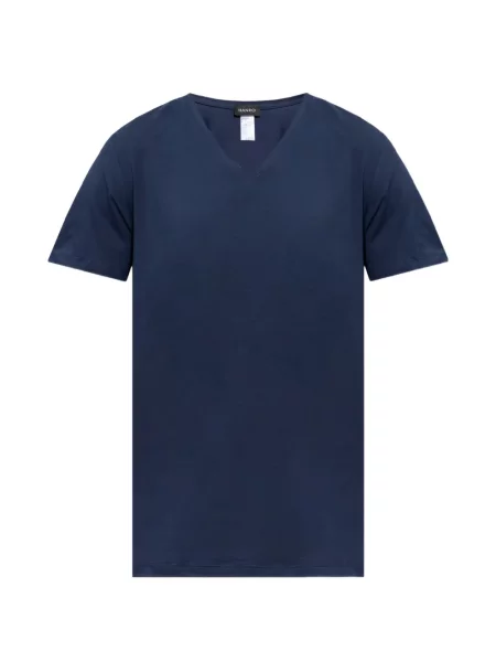 Tricou Hanro cu decolteu în V albastru
