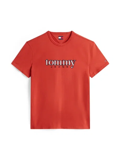 Tommy Jeans Póló tengerészkék / világospiros fehér
