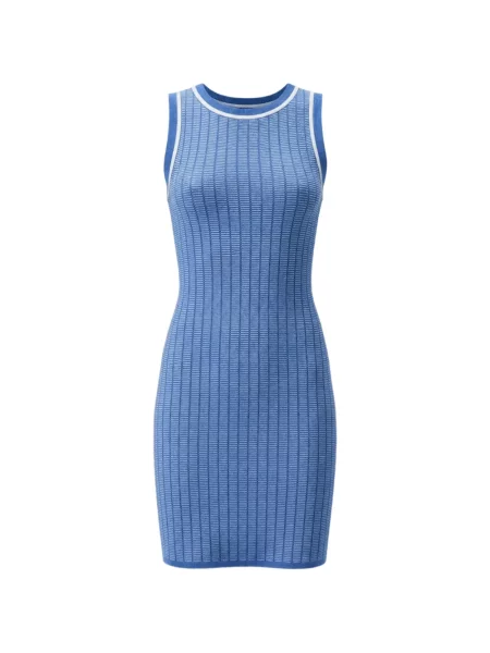 Rochie Toccin cu decolteu rotund albastru