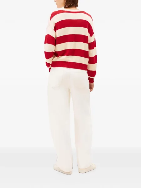 Pulover Tommy Hilfiger cu decolteu în V roșu