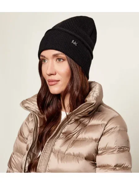 Michael Kors Căciulă cu adaos de lână negru