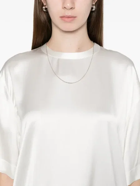 Tricou Toteme din satin alb