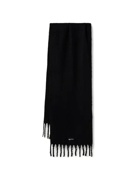 Fular Karl Lagerfeld Jeans cu franjuri negru