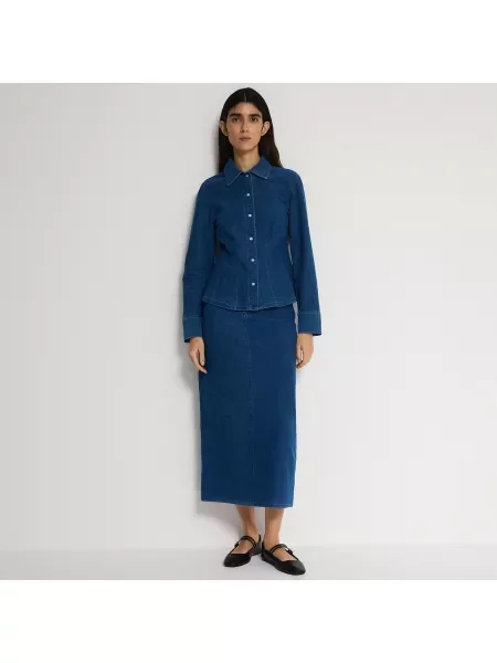 Reserved Midi sukně indigo jeans