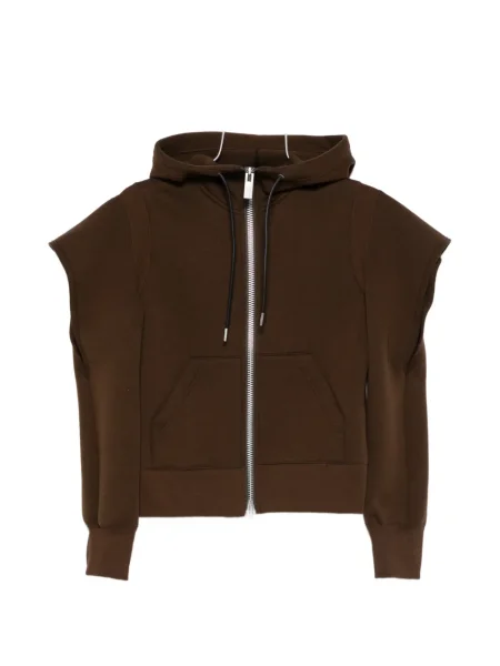 Bluza z kapturem Sacai z kapturem brązowa