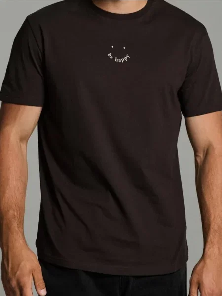 Sinsay oversize tričko s potiskem hnědá