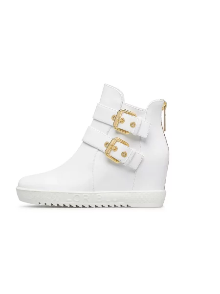 Sneakersy Loriblu skórzane na platformie białe