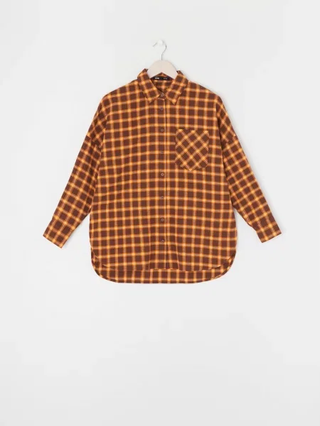 Картата сорочка oversize різнобарвний