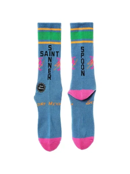 Чорапи Saint Mxxxxxx на райета синьо