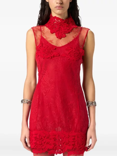 Rochie mini Blumarine din dantelă de costum roșu