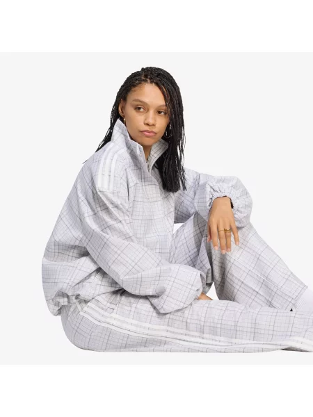 Jachetă adidas Blousy Check Track Top Dash Grey XS gri