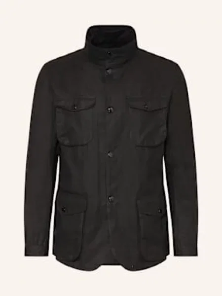 Barbour Kurtka Polowa Ogston Wax schwarz czarna