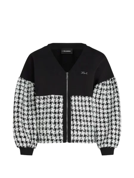Bouclé hanorac cu fermoar Karl Lagerfeld negru