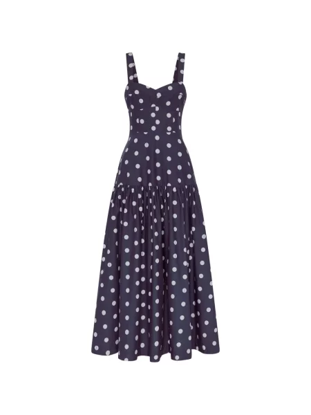 Rochie midi Nicholas cu buline albastru