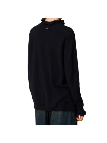 Sweter Twinset z kaszmiru niebieski