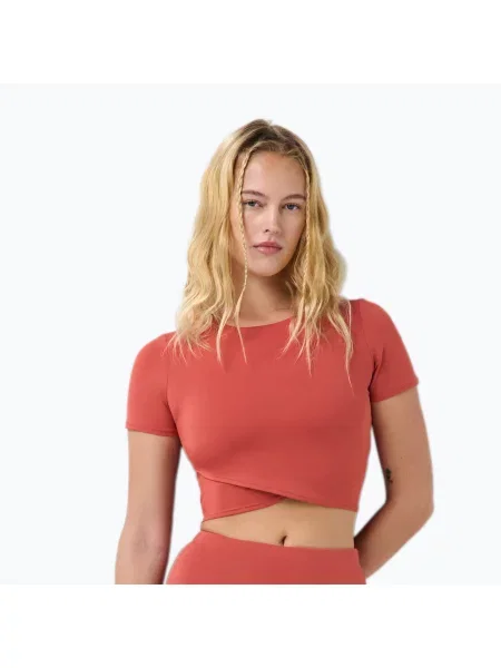 Női jóga póló Sweaty Betty All Day Wrap terrazzo red. Méret: L piros
