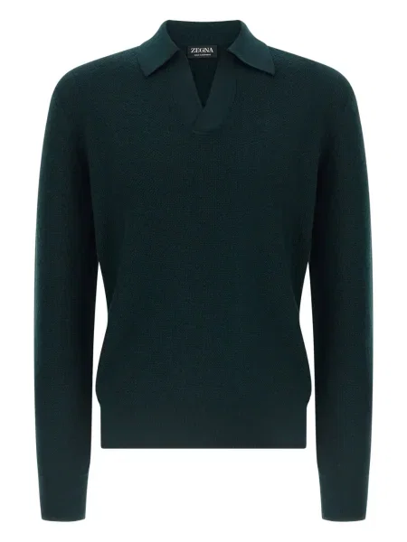 Tricou Zegna din jacard verde