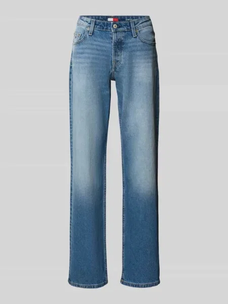 Proste jeansy o kroju straight fit z mieszanki bawełny model SOPHIE' Tommy Jeans niebieskie