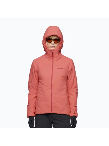 Geacă izolată pentru femei NORRONA Femund Zip Hood deep sea coral