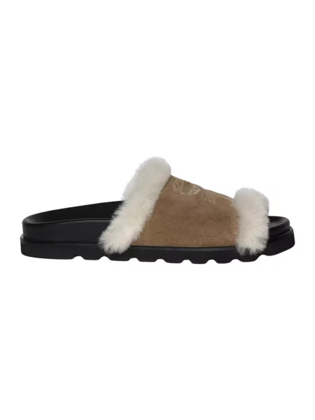 Klapki Zadig & Voltaire skórzane typu teddy