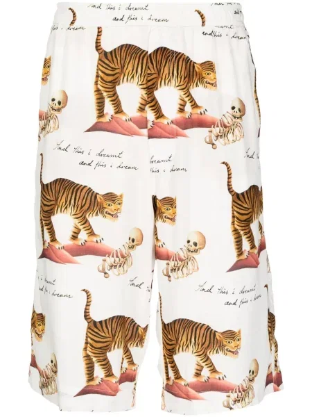 Bermuda kratke hlače Endless Joy s printom bijela