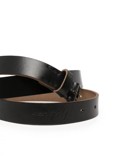 Iš natūralios odos diržas Yohji Yamamoto juoda