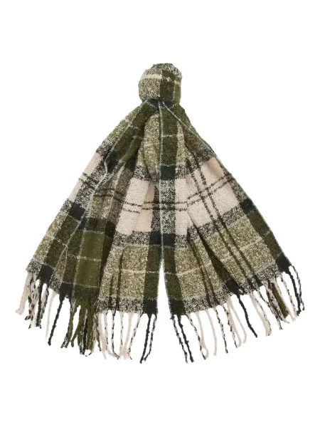 Fular Barbour în carouri cu imagine verde