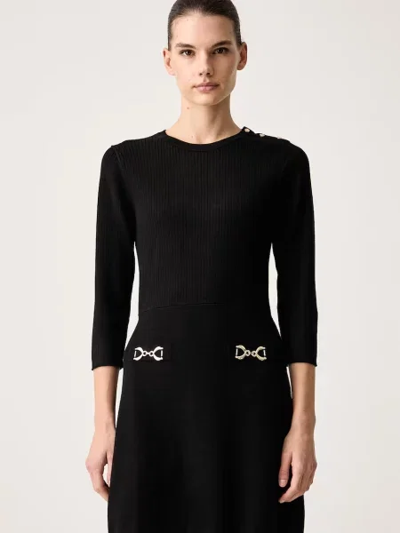 Morgan rochie cu vâscoză negru