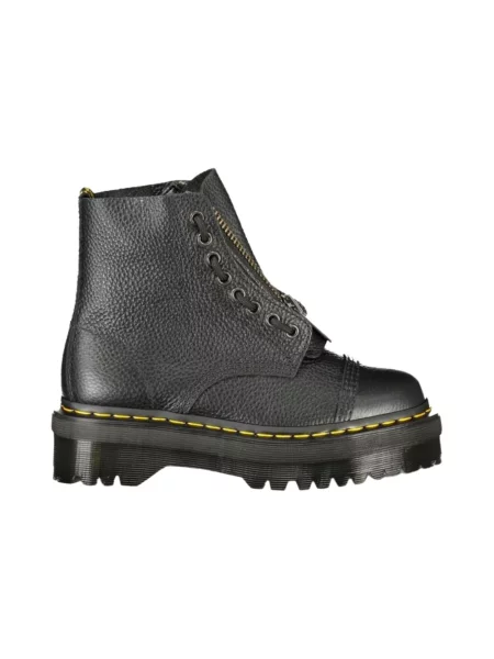 Botki Dr. Martens skórzane na platformie czarne