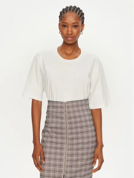 PINKO Majica Scanner Relaxed Fit bela