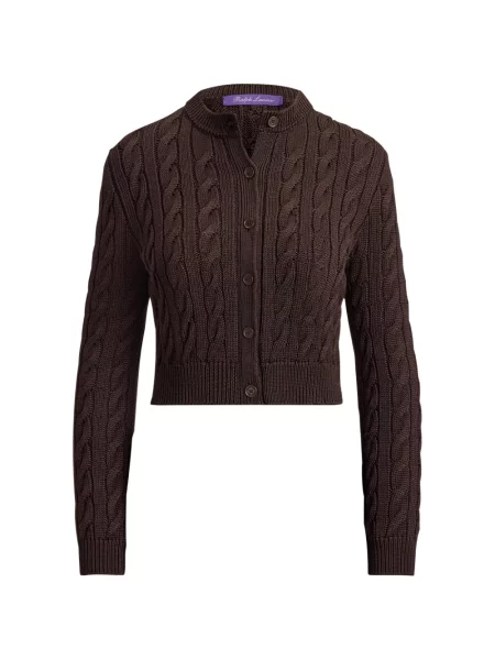 Decupat cardigan Ralph Lauren Collection tricotate maro