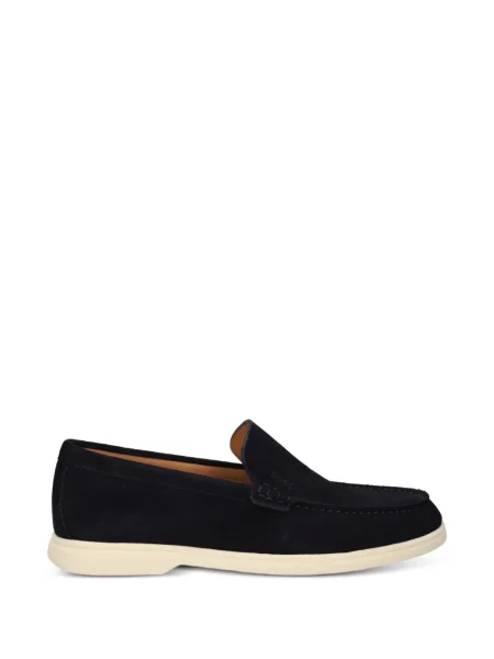 Loaferice Boss od brušene kože slip-on plava