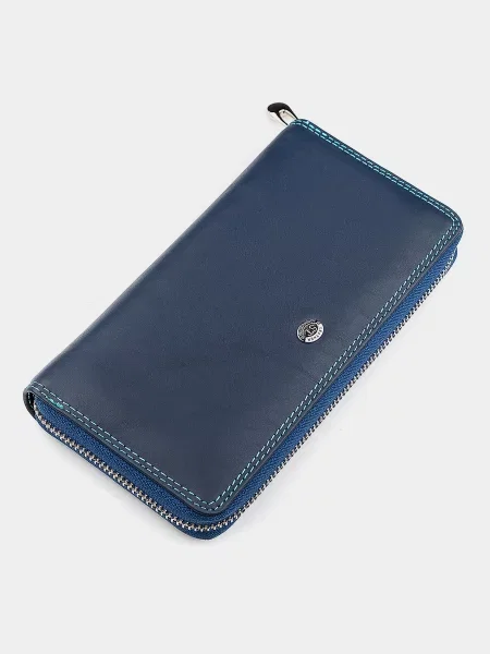Кожаный кошелек St Leather Accessories синий