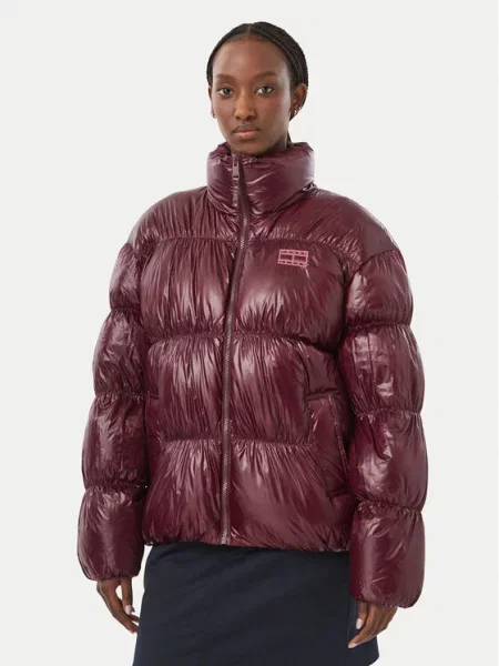 Tommy Jeans Пухено яке Shiny виолетов