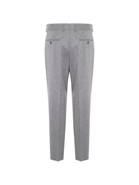 Pantaloni Zegna de lână cu model herringbone gri