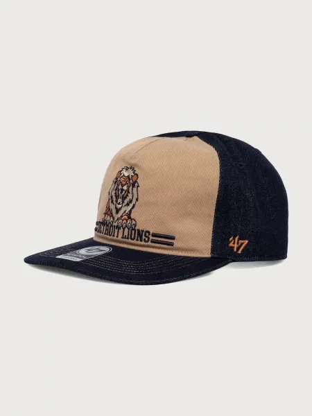 Les Deux czapka z daszkiem snapback jeansowa x Detroit Lions granatowa