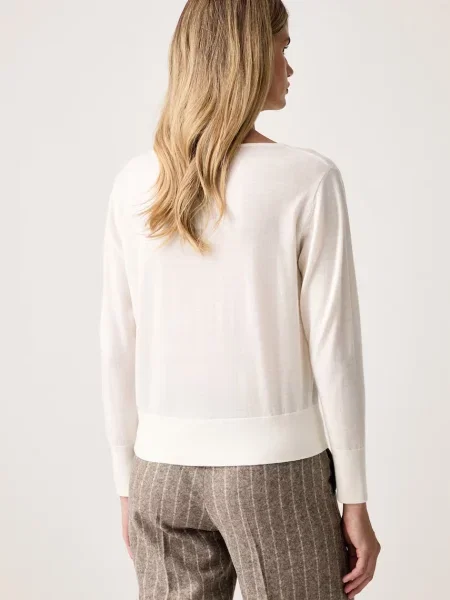 MM by Max Mara sweter wełniany MMLBUTTERFLY beżowy