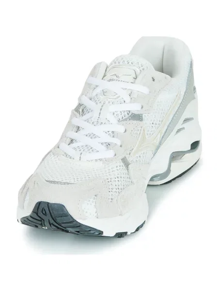 Pantofi Mizuno din piele de căprioară alb
