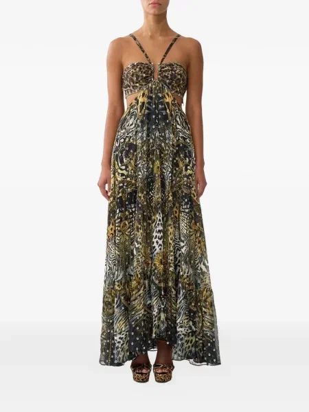 Rochie Camilla cu imagine cu model leopard negru