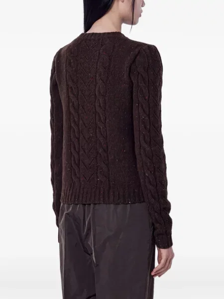 Pulover Max Mara cu decolteu rotund maro