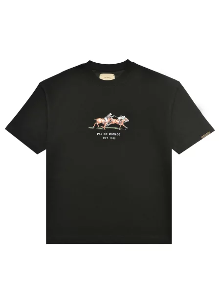 Pas De Monaco Tričko Equestrian Flare zelená / červená / černá bílá