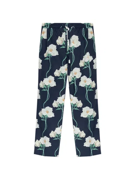 Pantaloni Kenzo cu model floral cu imagine albastru